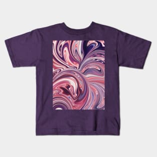 Melted Sunrise, Purple and Violet Liquid Abstract Artwork Kids T-Shirt